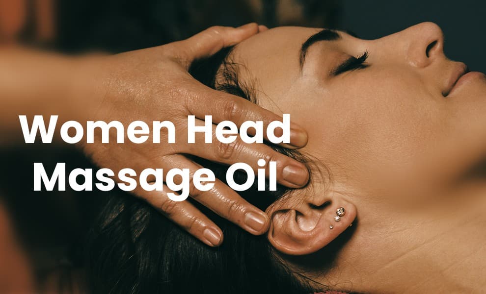 Woman applying head massage oil, Hair oil massage for women, Relaxing scalp massage oil, Woman using herbal hair oil, Head massage with oil