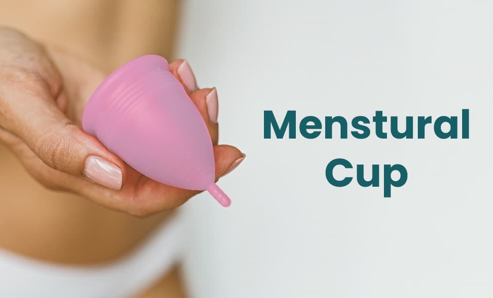Reusable menstrual cup product, Woman holding menstrual cup, Eco-friendly feminine care cup, Menstrual cup on clean surface