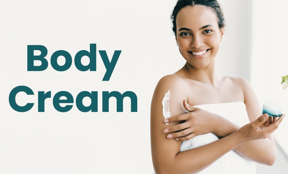 Woman applying body cream, Moisturizing body care cream, Hydrating skin body cream, Nourishing body moisturizer cream, Soft skin care cream